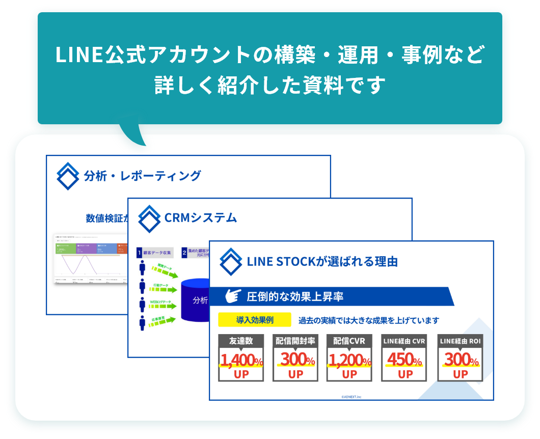 LINE公式アカウントの構築・運用・事例など 詳しく紹介した資料です